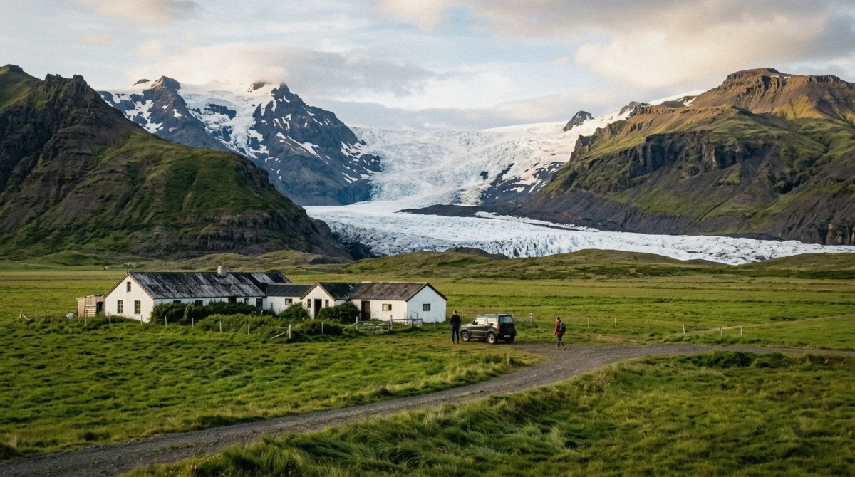 The hotel at Freysnes on Route 1 near the Falljökull glacier hike meeting point at Skaftafell, southeast Iceland